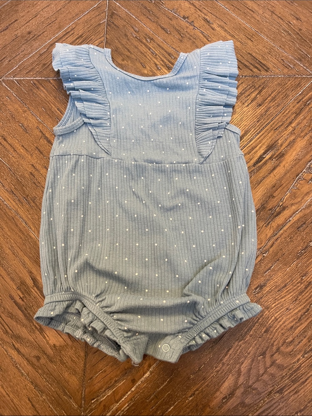 Cloud Island Blue Dotted Romper